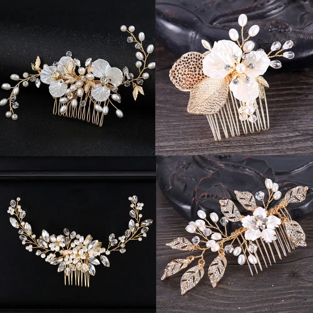 

Chic Headpieces Bride Jewelry Accessories Handmade Pearl HairPins Wedding Barrettes Hair Combs Bridal Hair Clips