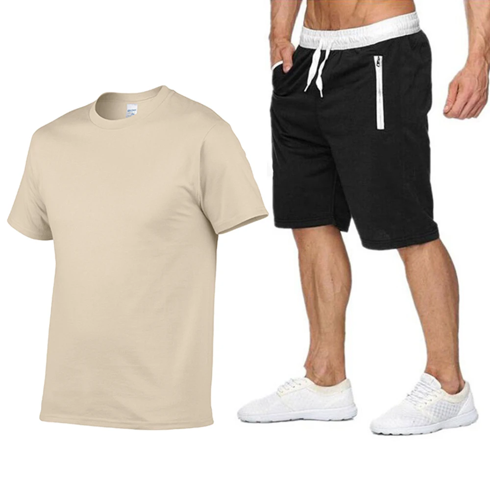

Men's Tracksuit T-shirt Shorts Suit Sweatpants Two Piece Sets 2022 New Summer Short Sleeve Casual Leisure Sportswear Men Set