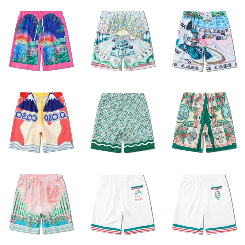 

CASABLANCA New Gym Shorts Hawaiian Summer Short Men Women High Quality Casual TENNIS CLUB CASA BLANCA Beach Style Breeches