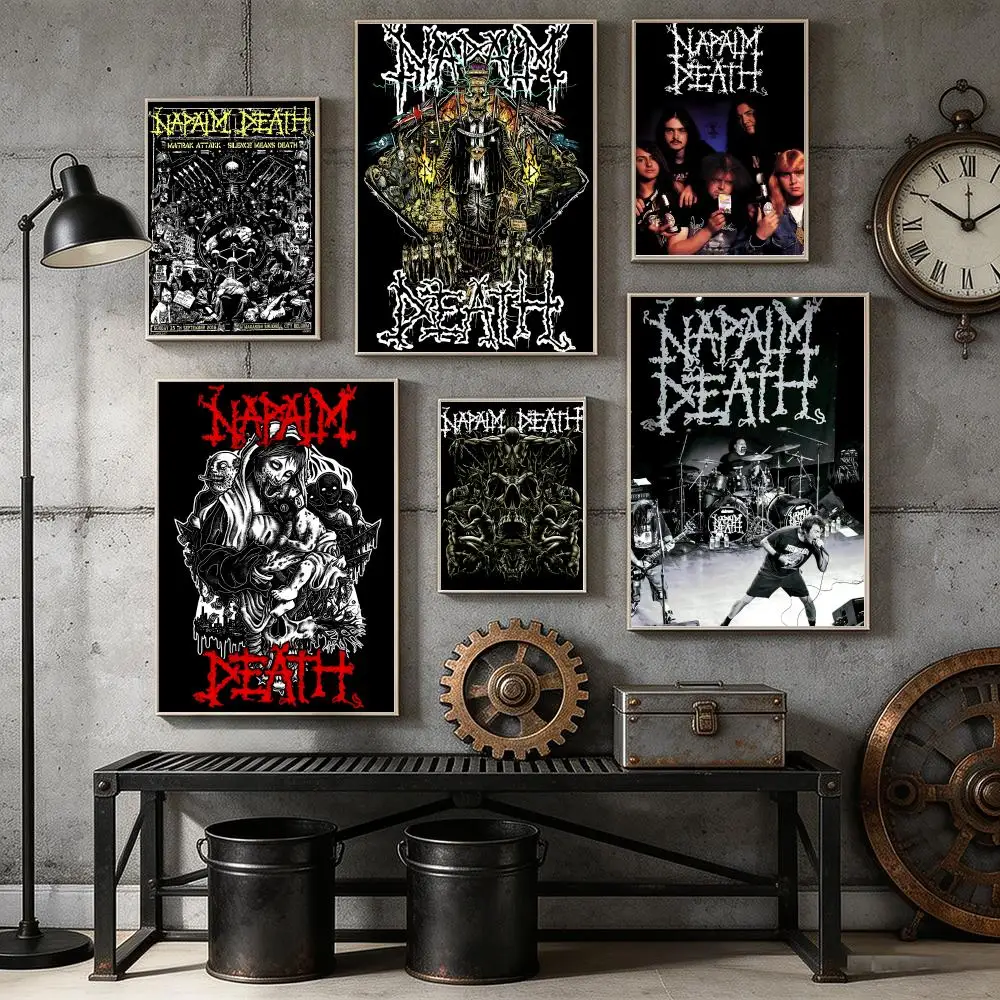 Фото Постер группы Grindcore N-Napalm Death, наклейка для домашнего бара, настенный декор, водонепроницаемая самоклеящаяся наклейка для гостиной, спальни, декор №1