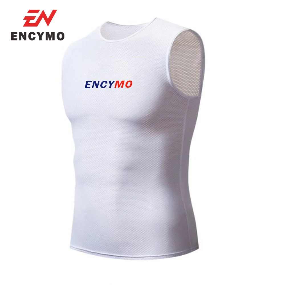 

2022 ENCYMO Mens Quick Dry Mesh Cycling Vest Summer Sleeveless Breathable Riding Areo Gilet Sports Undershirt for Walking Vests