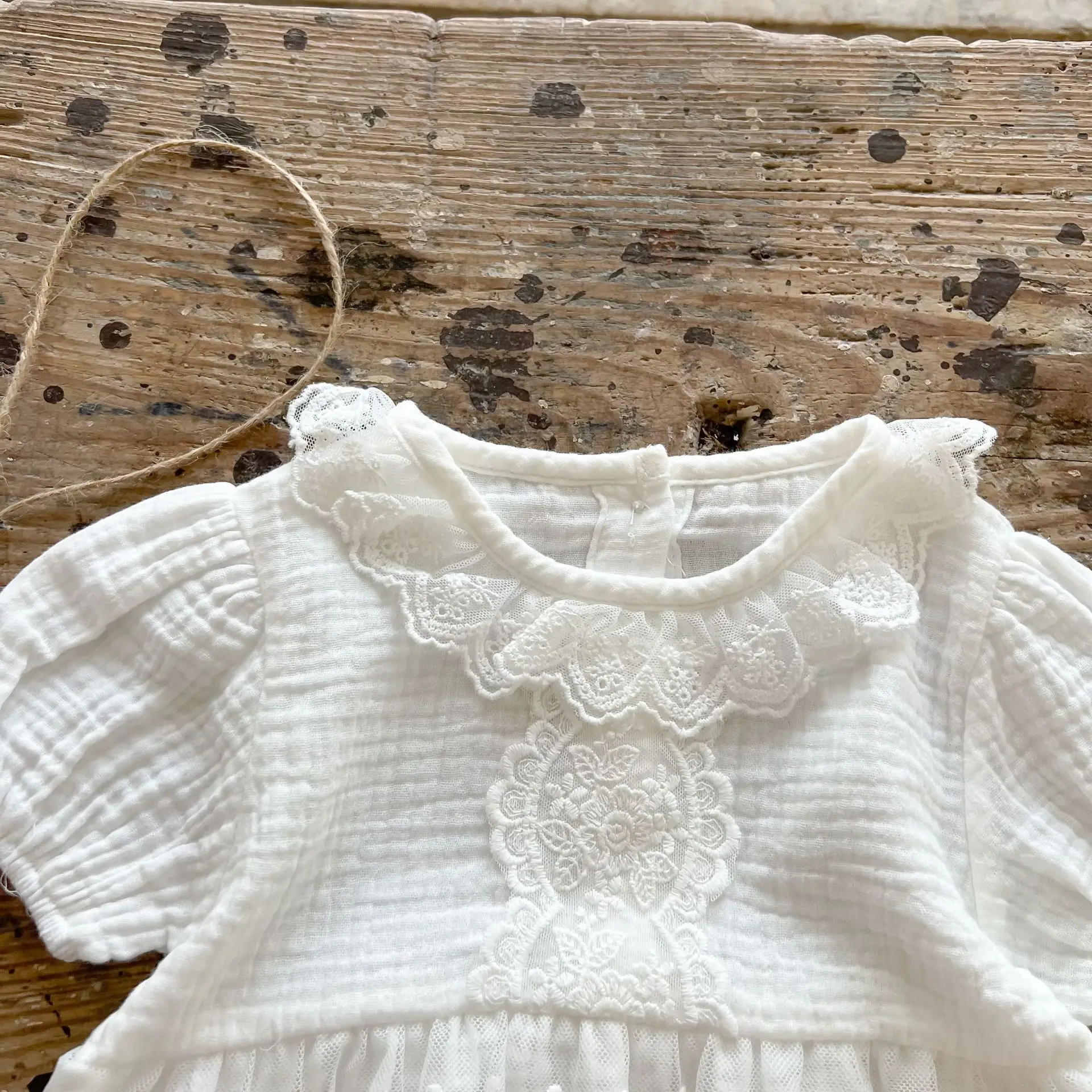 Criscky 2022 Summer Newborn Toddler Girls Bodysuits Lace Princess Infant Baby Girl Floral Bodysuit Jumpsuit Casual Clothes