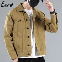 euow 2022 fashion mens denim jackets casual korean mens clothing trends jacket cotton outwear coat gothic streetwear m 5xl