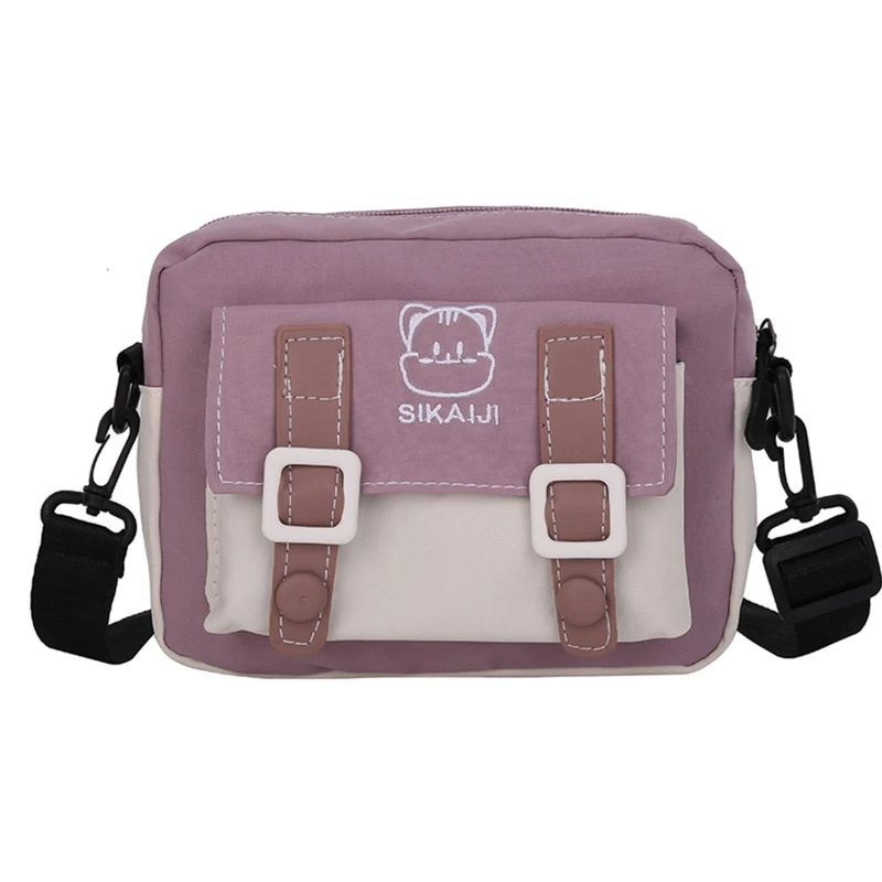 

Women Nylon Bag Bear Embroidery Student Shoulder Crossbody Bags Small Satchel