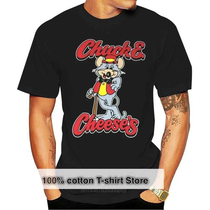 

CHUCK E CHEESE CLASSIC POSE Tops Tee T Shirt BLACK MENS RETRO RESTAURANT TEE Outdoor Wear Tops T-Shirt