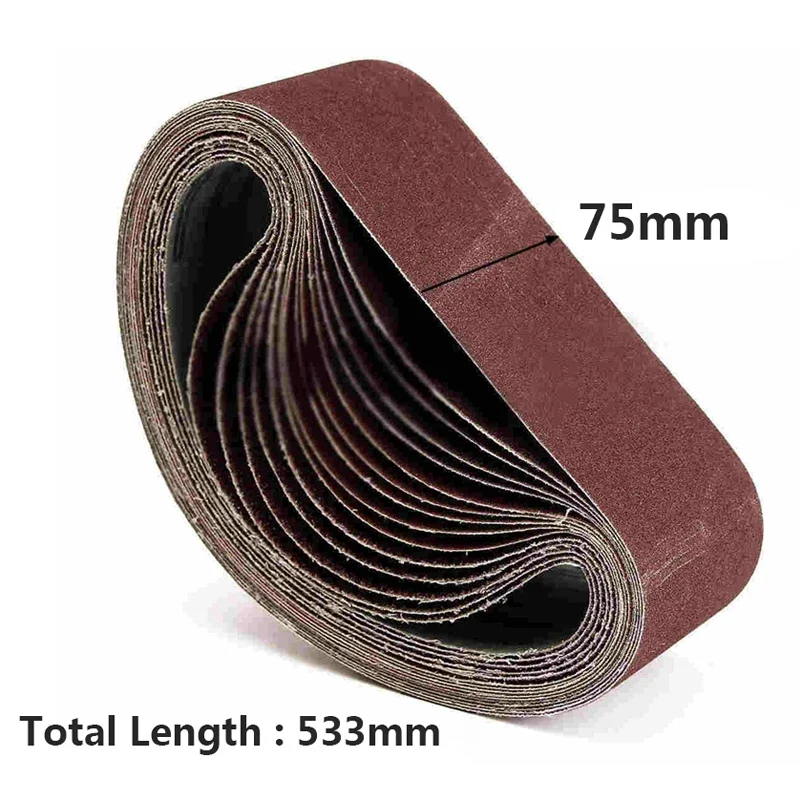 10 шт. 533*75 мм песчаная лента для полировки дерева мягкого металла с песчаной