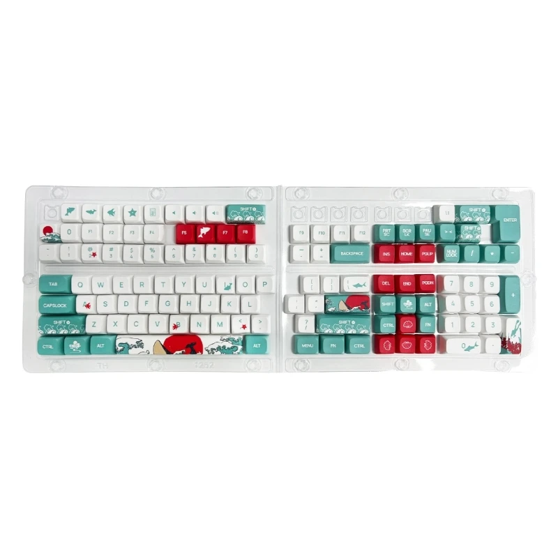 

Keycaps 125 PBT Heat Sublimation XDA Coral Sea Keycaps for Gaming Mechanical Keyboards XDA Keycaps Long-Term Use