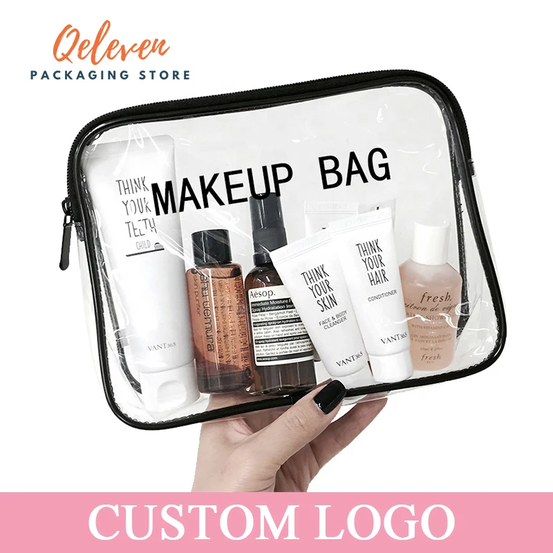 

Customized LOGO Hair Tools Bag Hair Care Accessories Cosmetic Bag Clear PVC Gift Make Up Bag