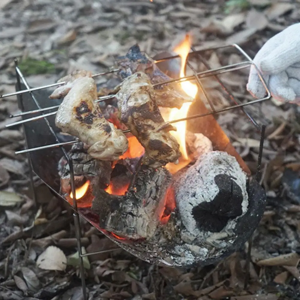 

Foldable Camping Bonfire Barbecue Grill Outdoor Barbecue Wood Incineratoreasy Rack Stove Ultra Station Storage Fire Light R S9t4