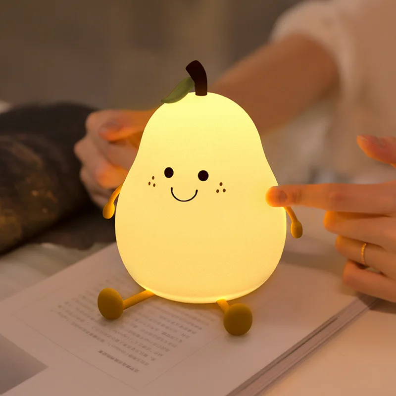 

Regardless of Pear Night Light Pear Seed with Sleeping Silicone Lamp Children's Creative Gift Never Separate Pat Couples Cute