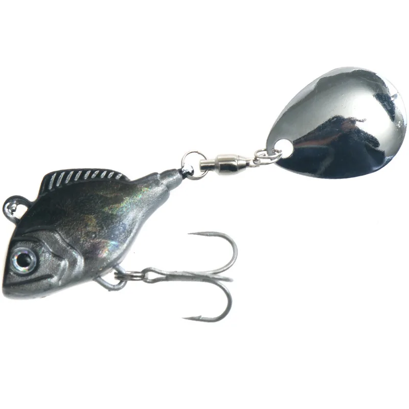 

1PCS 6.5g Hard Metal VIB Rotating Sequins with Feather Fish-shaped Lead Fish Bait Artificial Vibe for Bass Pike Perch Fishing