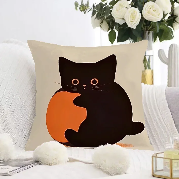 Симпатичная Черная Φ офисная гостиная диван домашняя наволочка 40x40 см 16x16 дюймов