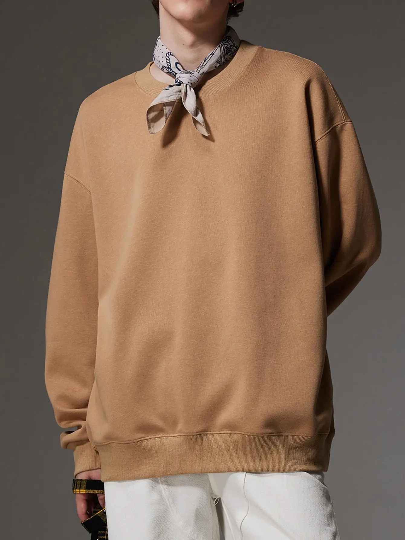 Осенние новые брендовые мужские пуловеры в стиле хип-хоп большие однотонные