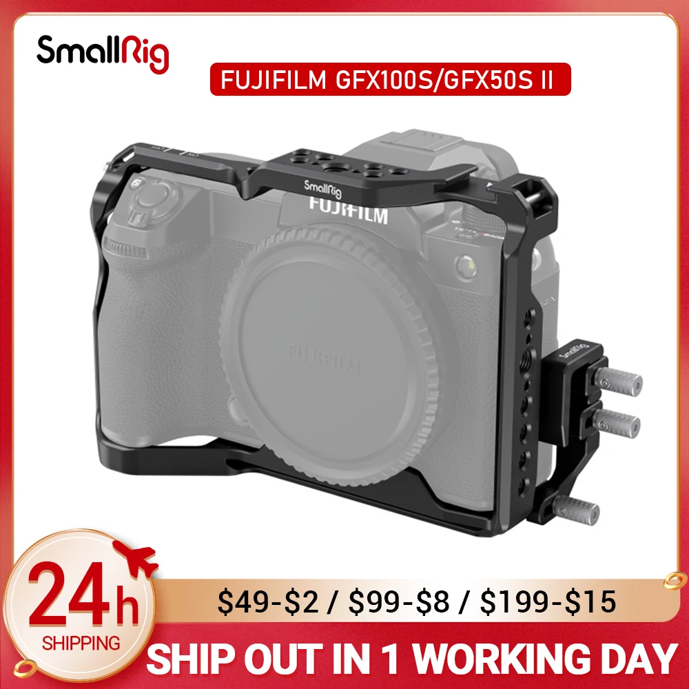 

SmallRig Cage and Cable Clamp Kit for FUJIFILM GFX100S/GFX50S II Full Cage Protect with Arca-Swiss Quick Release Plate 3715
