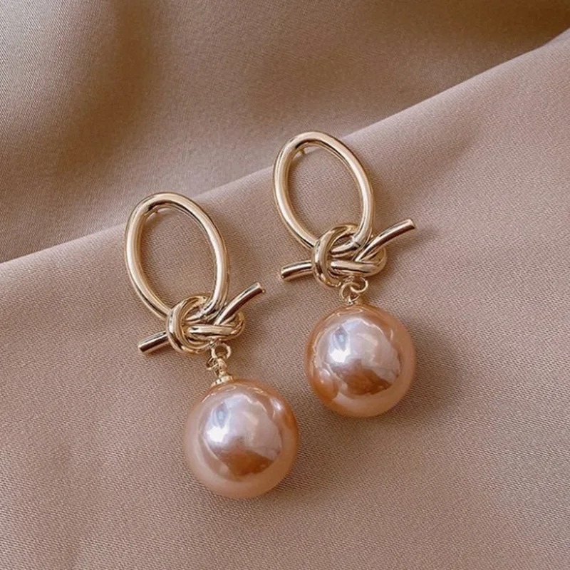 

2022 Korean New Style Knot Pearl Earrings Exquisite Fashion Simple Versatile Earrings Female Jewelry Elegant for women earrings