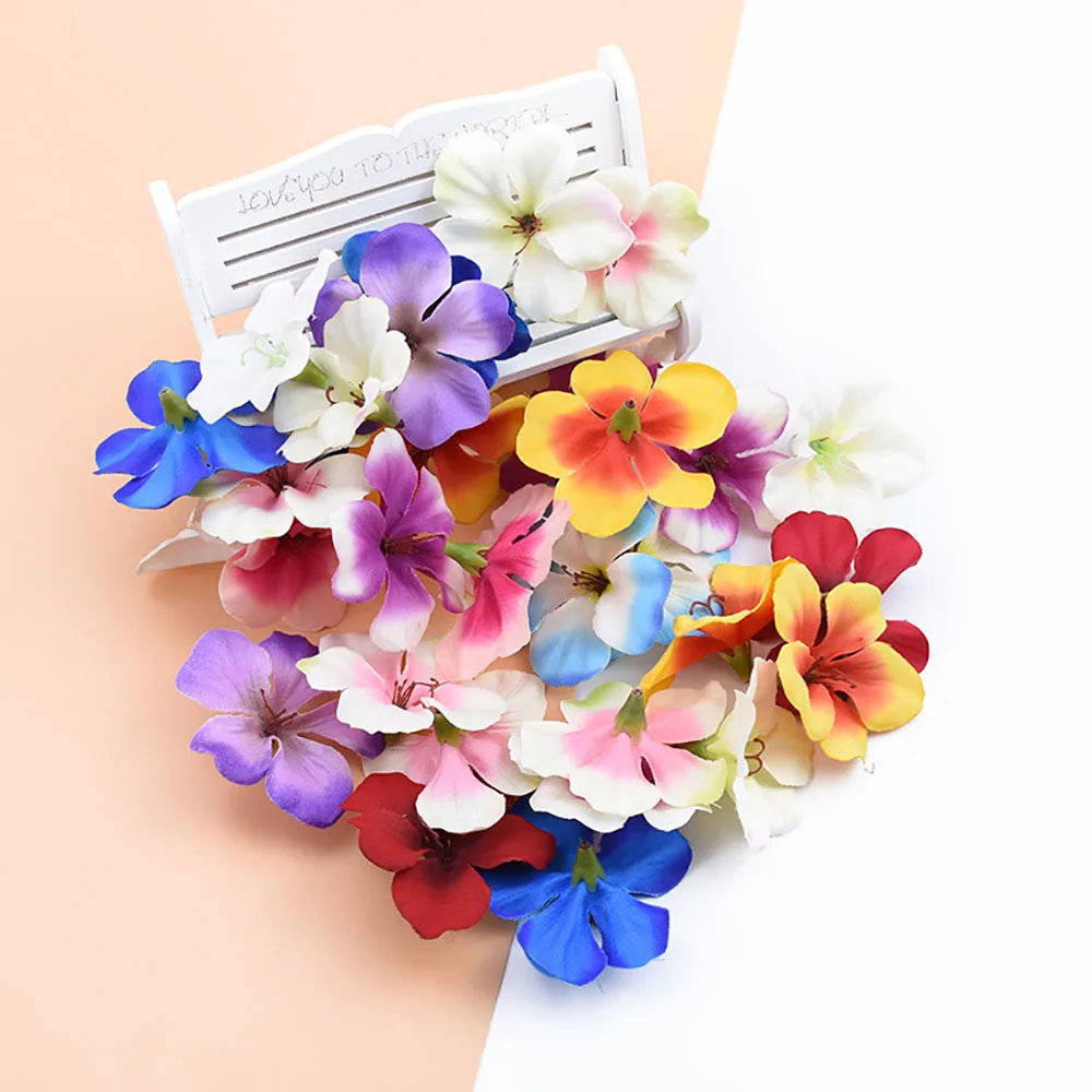 

4.5cm Artificial Orchid Flower Head DIY Manual Wreath Material Decorative Flower Wedding Home Decoration Party Supplies