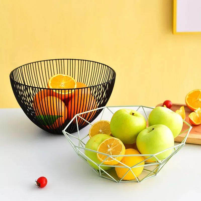 

Iron Food Tray Party OrganizerFruit Basket Kitchen Accessories Drain Baskets Light Food Containers Luxury Nordic Decoration
