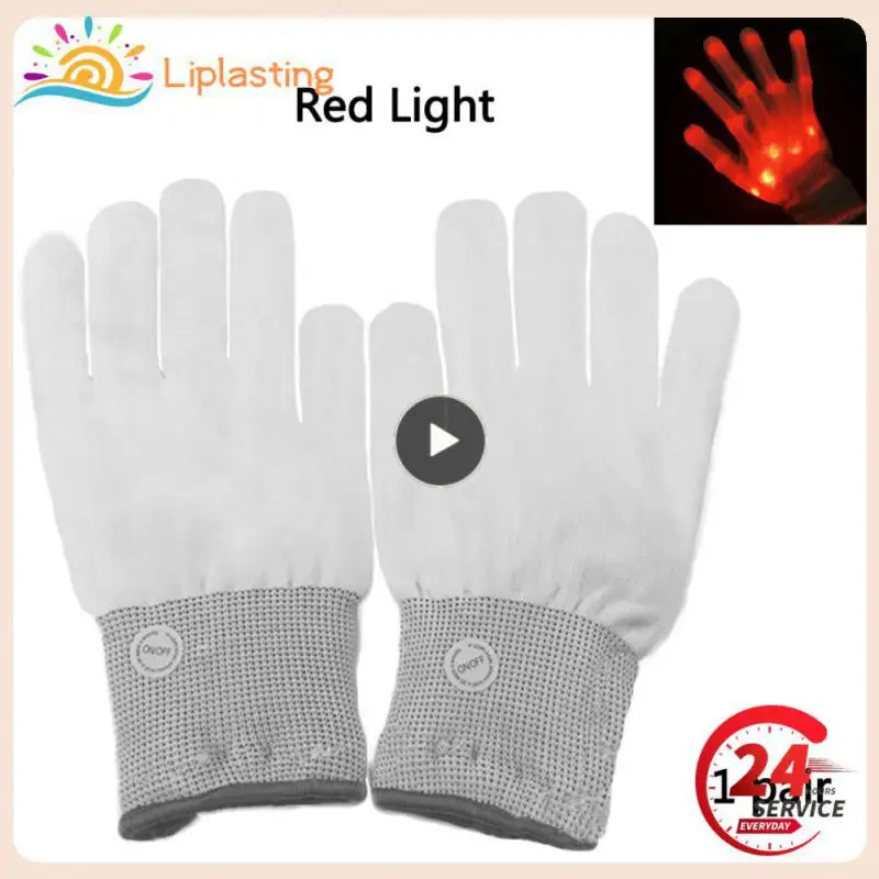

Led Glowing Gloves Light-up Halloween Party Luminous Flashing Skull Gloves Multicolor Stage Christmas Cool Glove Supplies