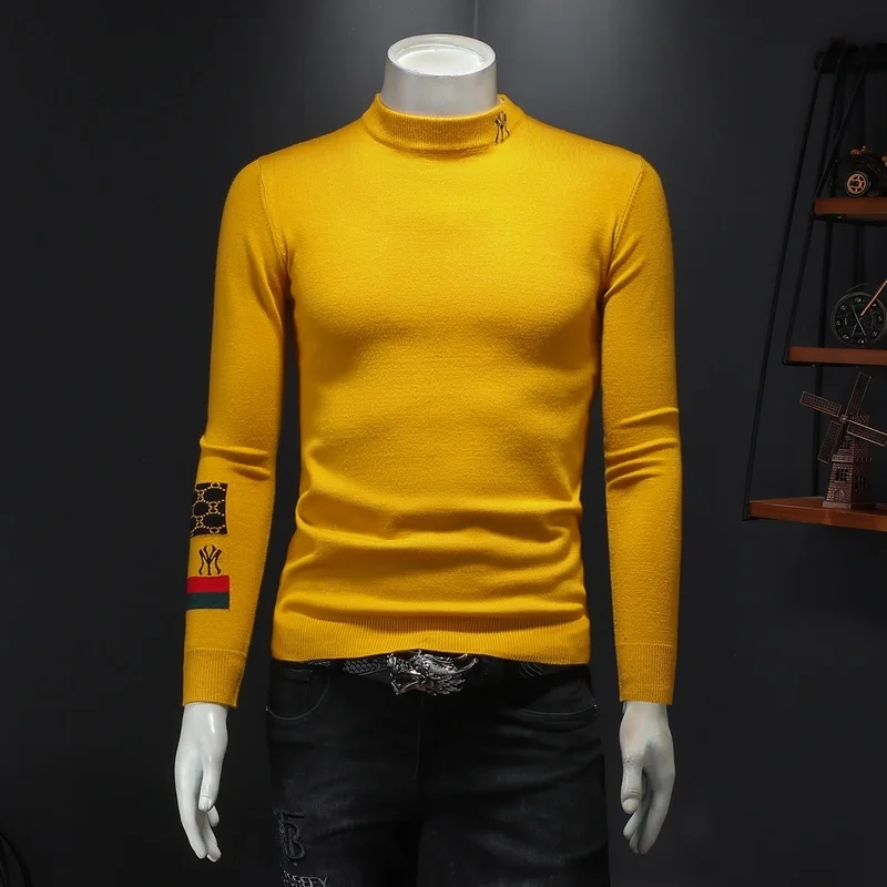 

Men's Solid Color Turtleneck T-Shirt Men's Autumn Spring Casual Long Sleeve Basic Bottoming Shirt Men's Slim Top 2022