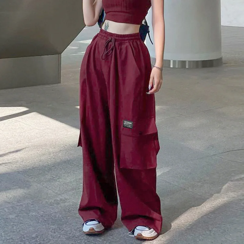 

Y2K Cargo Pants Women Baggy Trousers 2022 Fall Streetwear Fairycore Oversized Pants Vintage Casual Loose Sweatpants