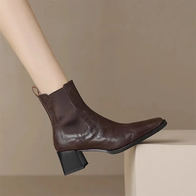 Женские зимние ботинки челси на флисовой подкладке износостойкие повседневные