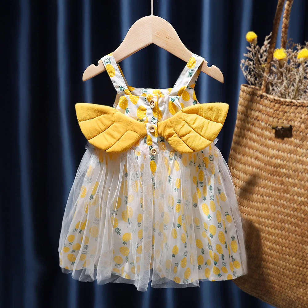 TILAMEHO 2022 Kids Dresses for Girls Butterfly Wings Princess Dress Flower Summer Party Tutu Dress Wedding Cute Baby Costumn 2T enlarge