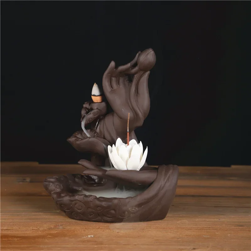 

Backward Censer Ceramic Purple Sand New Creative Home Bergamot Lotus Incense Ornaments