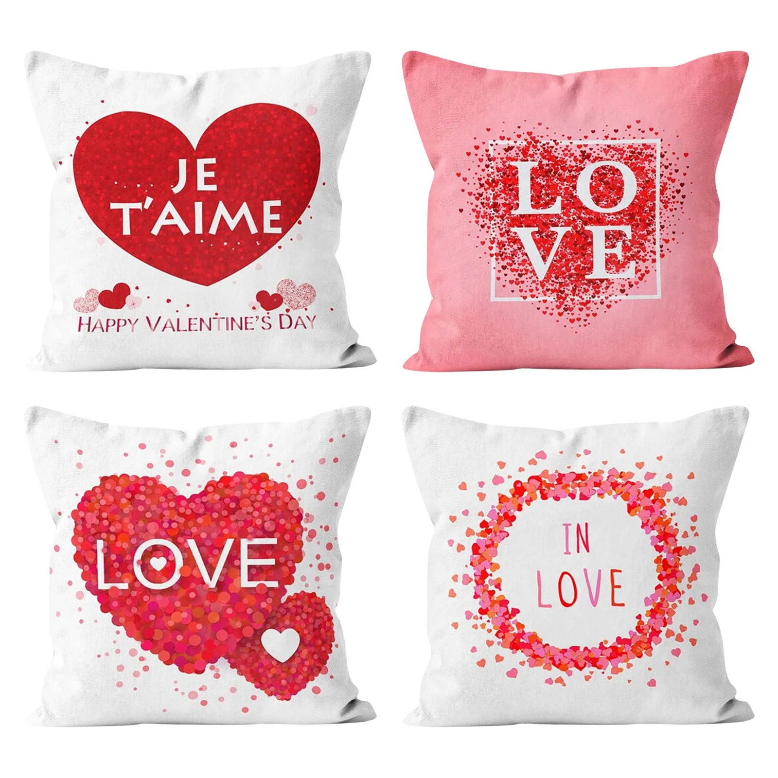 

4PCS Valentine's Day Pillowcases Living Room Sofa Bedroom Decoration Pillowcases