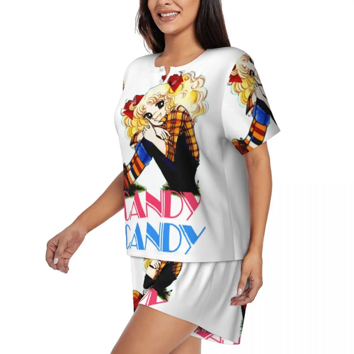 Женский пижамный комплект из 2 предметов с коротким рукавом и принтом