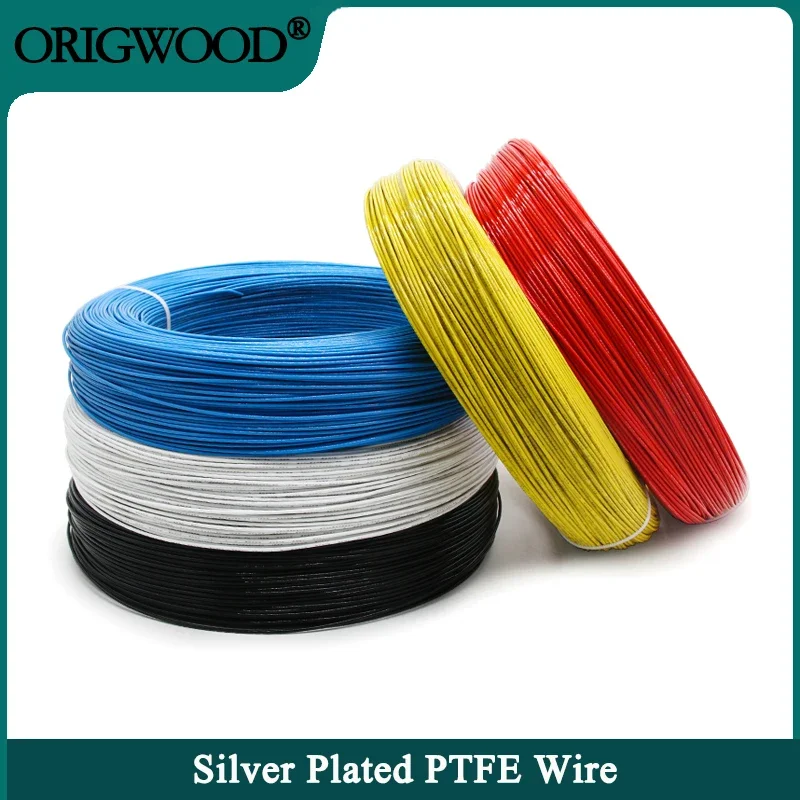 1/5 м провод из ПТФЭ посеребренный высокая чистота OFC AWG30 ~ AWG10 медный электронный