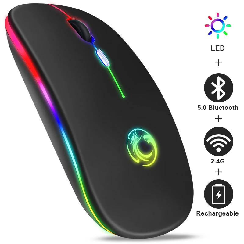 

Wireless Mouse For Computer RGB Bluetooth Mouse Rechargeable Wireless Mouse USB Silent Mause Ergonomic Mice For Laptop PC