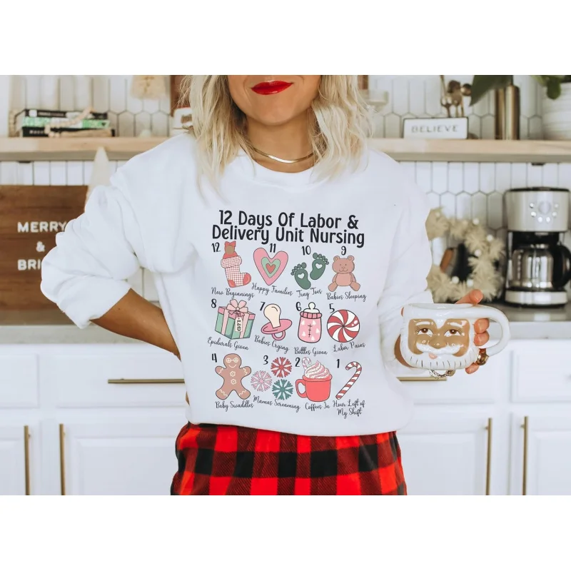 Рождественский женский пуловер-свитер на 12-дневная спортивная рубашка для ухода