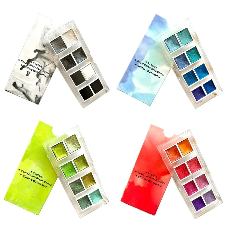 

8 Colors Pearlescent Watercolour Solid Watercolor Paint Set School Stationery