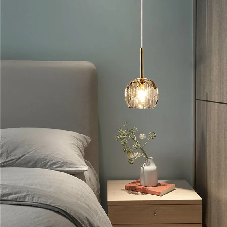 

LED Nordic Modern Small Chandelier G9 AC90-260V Bedroom Bedside Chandelier Dining Room Living Room Bar Creative Crystal Light