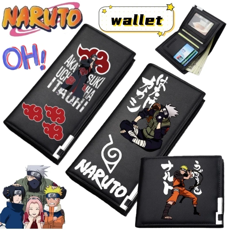 Фото Креативный кошелек NARUTO Hatake Kakashi Uchiha Itachi Uzumaki Naruto, мужской изысканный держатель для карт, зажим для монет в подарок парню №1