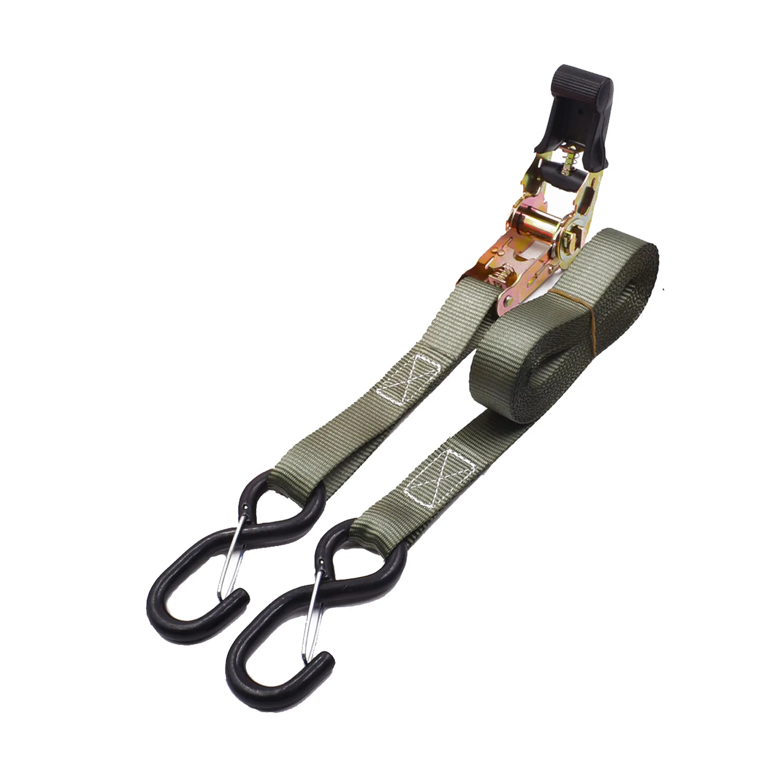 

2pcs/set Easy Install Multifunction Kayak 25mm Durable Ratchet Tie Down Strap Canoe With Hook Securing 16FT Bicycle Practical