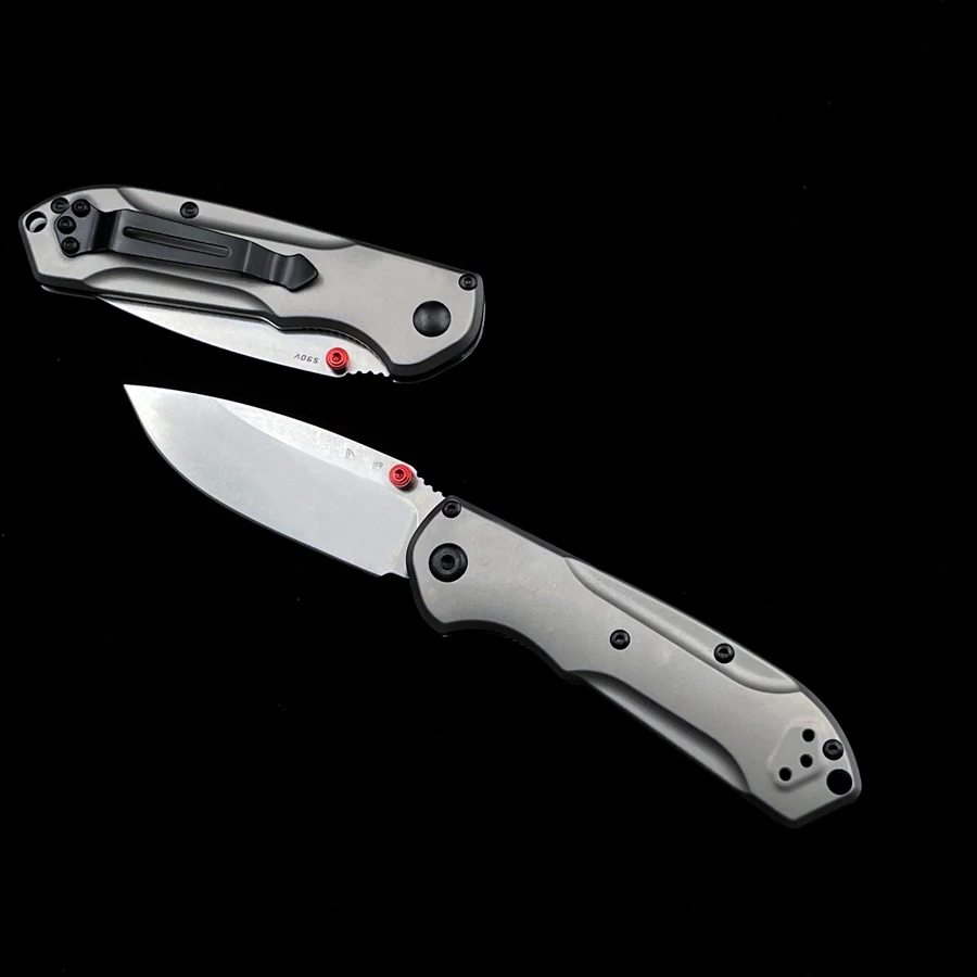 

New Titanium Alloy Handle BM 565 Folding Knife Outdoor Camping Safety Defense Pocket Knives Portable EDC Tool