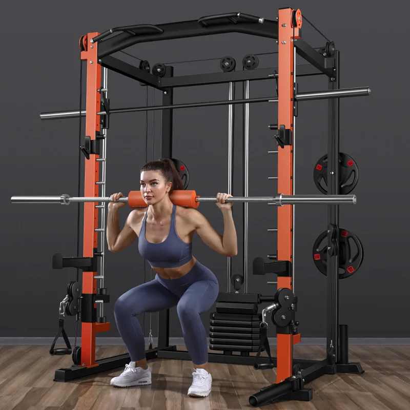 

Gym Commercial Squat Frame Weight Lifting Bed Core Strength Training Indoor Smith Machine