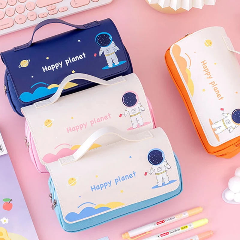 

Cartoon Primary School Student Pencil Bag Large Capacity Cute Portable Stationery Bag Creative Space Stationery Box Pencil Bag