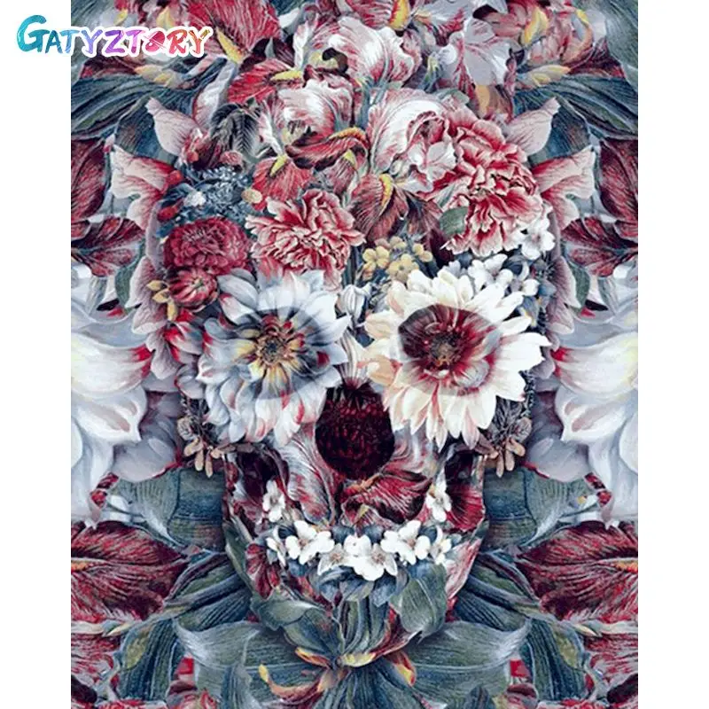 

GATYZTORY Paint By Number Abastract flower Wall Art DIY Frame Picture By Numbers Acrylic Canvas Painting For Decoration