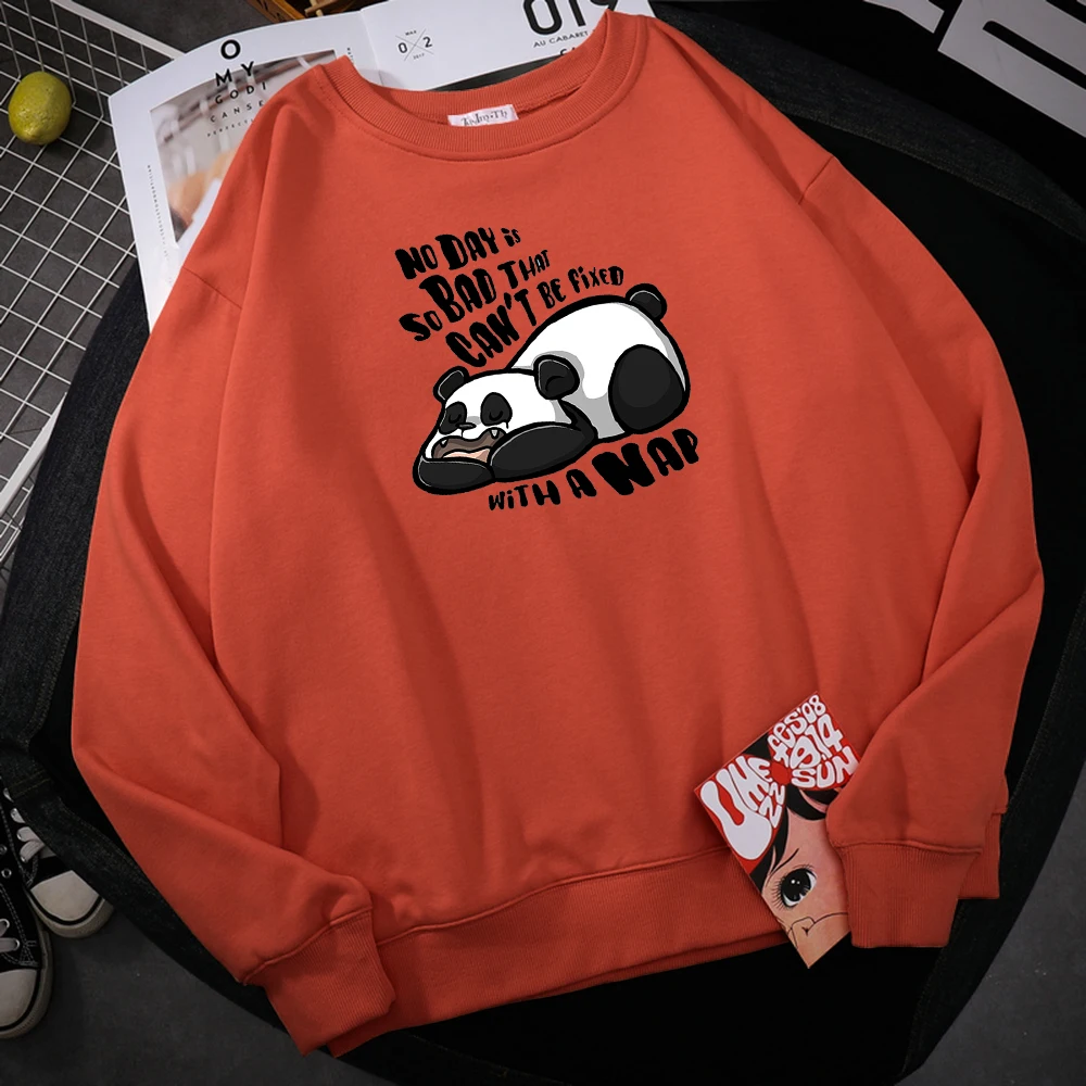 

Little Panda Unable To Sleep Print Sweatshirt MenFashion Harajuku Hooded Autumn Loose Hoodies Casual Fleece women's Tracksuit