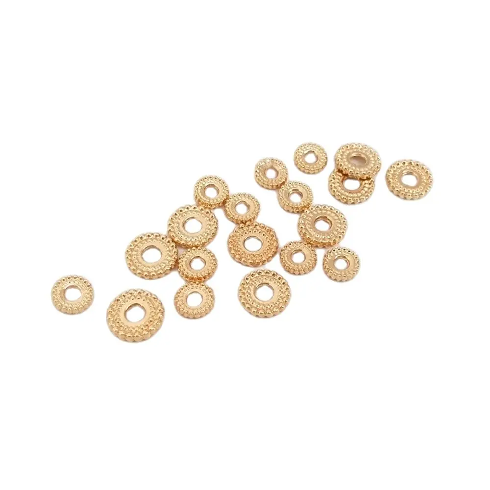 

14K gold color accessories twist edge round wheel bead divider DIY hand string bracelet head accessories material