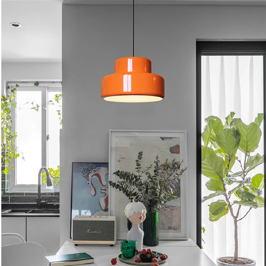 

Винтажный Оранжевый подвесной светильник s в скандинавском стиле, дизайнерский декоративный потолочный светильник в стиле лофт, гостиной, ...