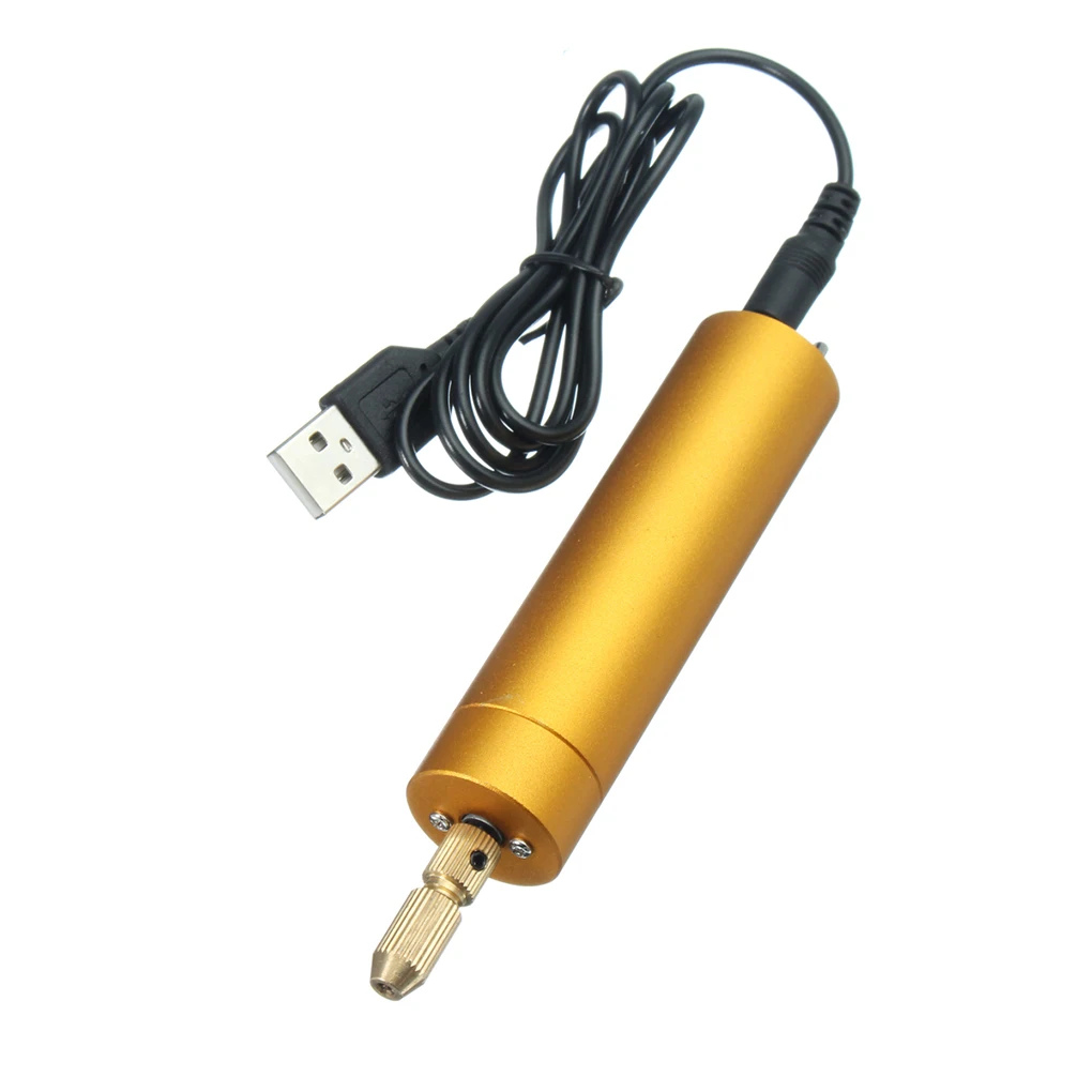 

DC 5V DIY Mini PElectric Drill Portable Replacement for Wood PCB Aluminum Electric Motor Hand Drill + 10x Twist Bits DIY