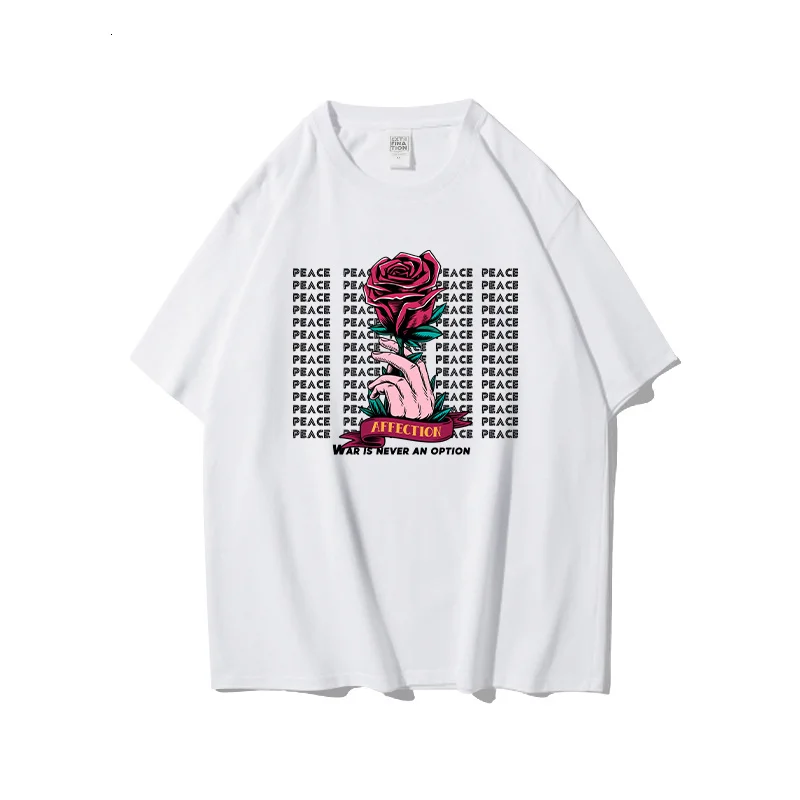 Футболка ExtFine мужская оверсайз с рисунком розы винтажная рубашка коротким