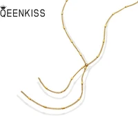 qeenkiss nc8145 fine wholesale fashion woman girl party birthday wedding gift beads tassel titanium stainless steel necklace%c2%a0