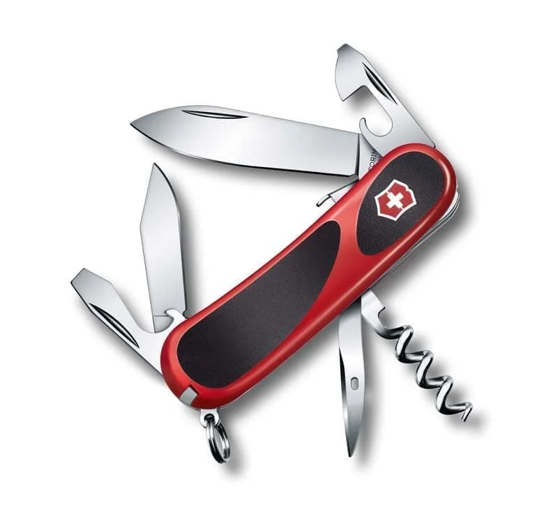 Нож перочинный VICTORINOX Evolution S101 85 мм 13 функций с фиксатором лезвия красный чёрным |