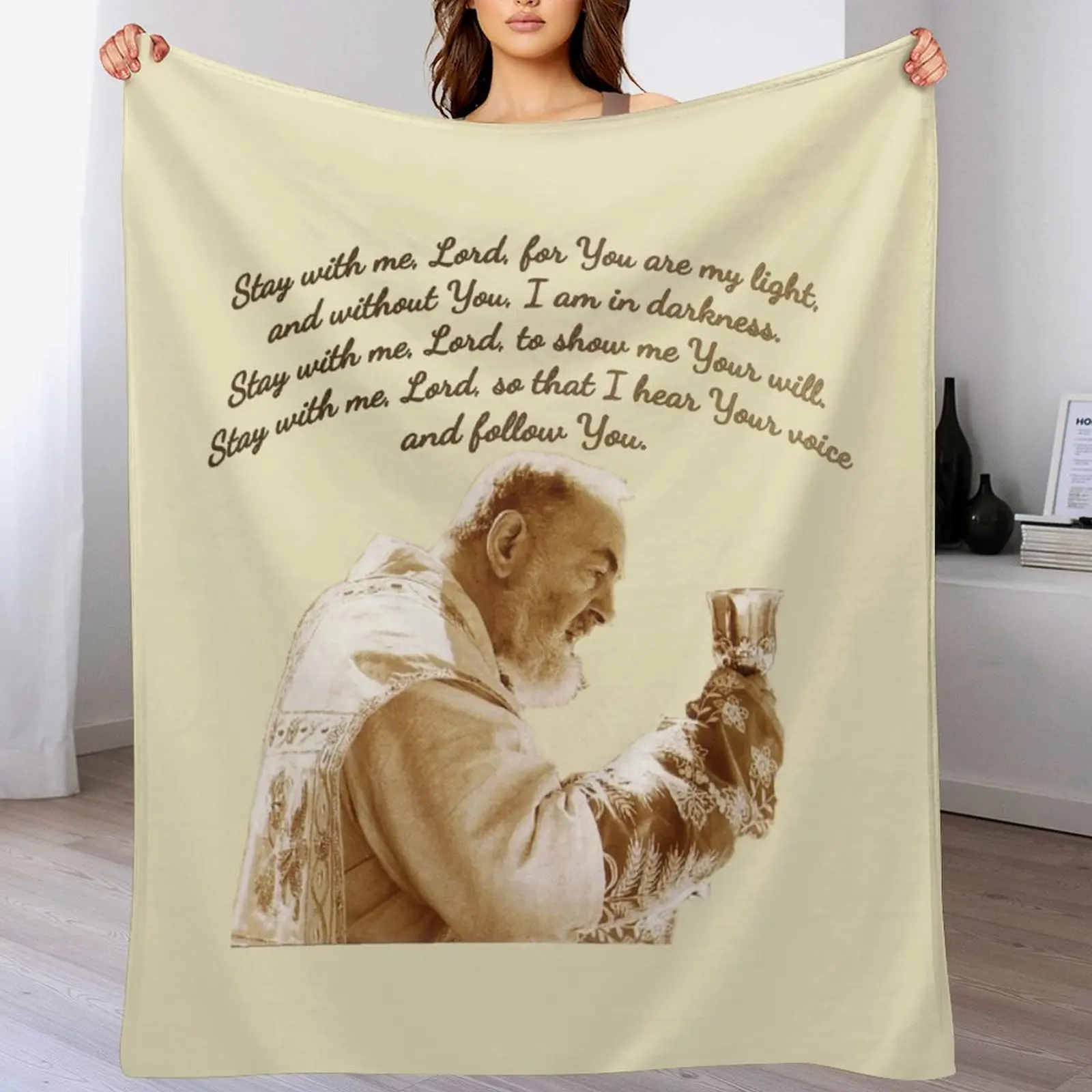 Падре Пиэрельцина Оставайся со мной Господь Плед на зиму Туристическое