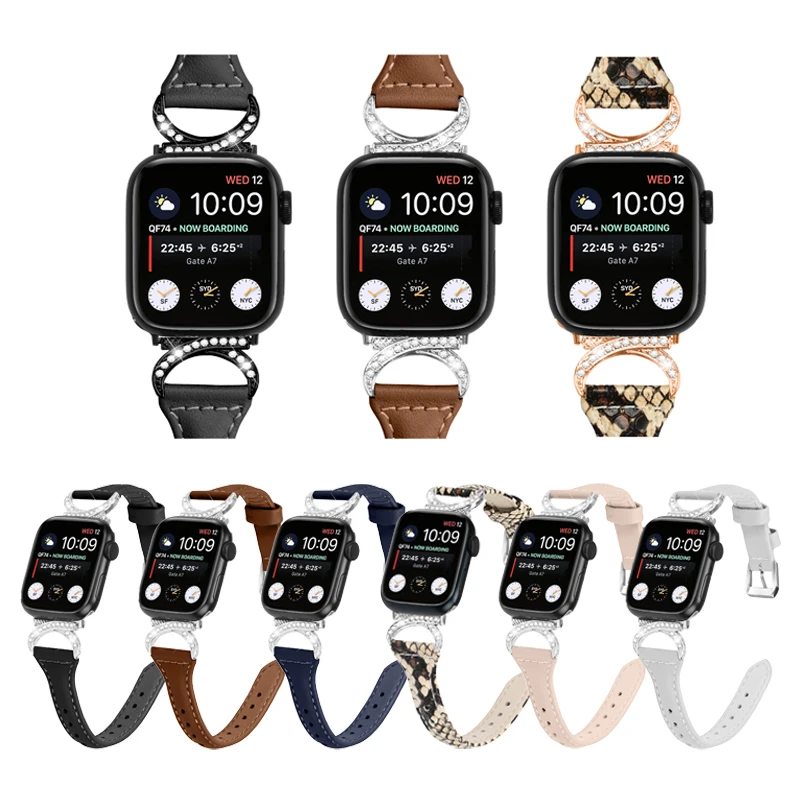 

Leather Strap For Apple watch band 45mm 41mm 44mm 40mm 42mm 38mm ultra 49mm bracelet correa watchband iWatch series 8 7 SE 6 5 4