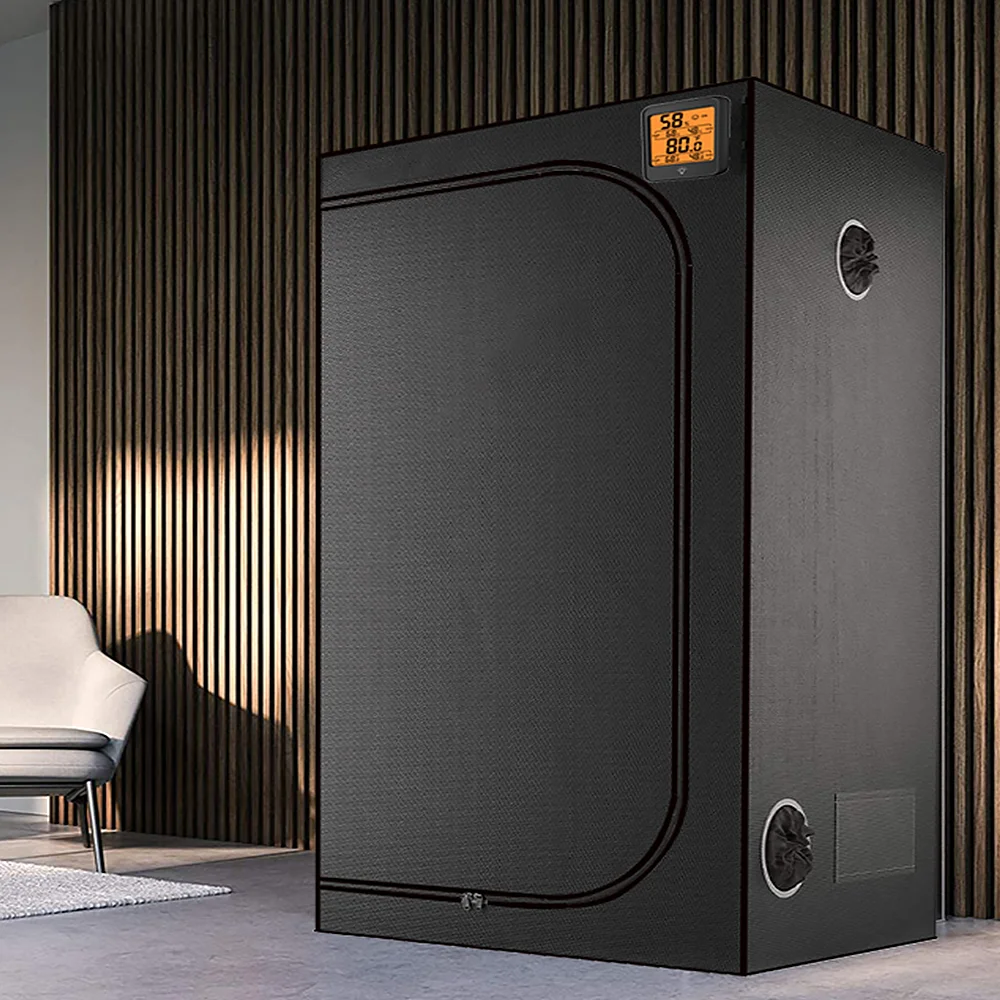 Комнатная палатка для выращивания растений, короб для выращивания растений с индикатором влажности и температуры, гидропоника, комнатный для комнатных теплиц, майлар Комнатная палатка для выращивания растений, короб для выращивания растений с индикатором влажности и температуры, гидропоника, комнатный для комнатных теплиц, майлар